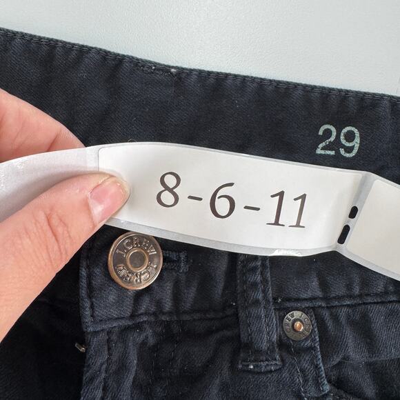 J.Crew Jeans Womens 29 Black Leggy Denim Skinny‎ Mid Rise Cotton - Picture 5 of 10